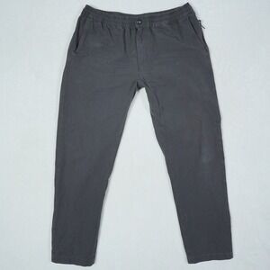 Buck Mason Mens Charcoal Gray Deck Pant Elastic Waist Tapered Size S 30-31